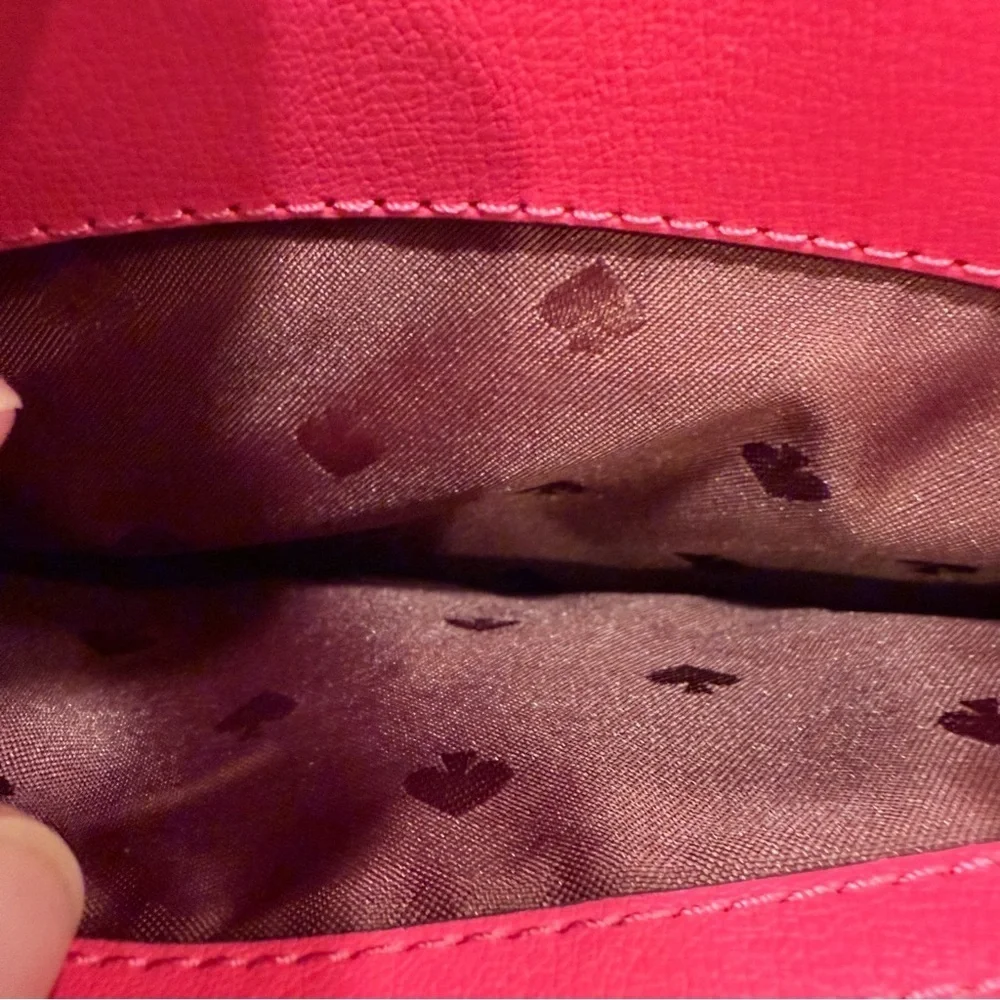 KATE SPADE Adel Pink Leather Medium Top Zip Crossbody Bag NEW